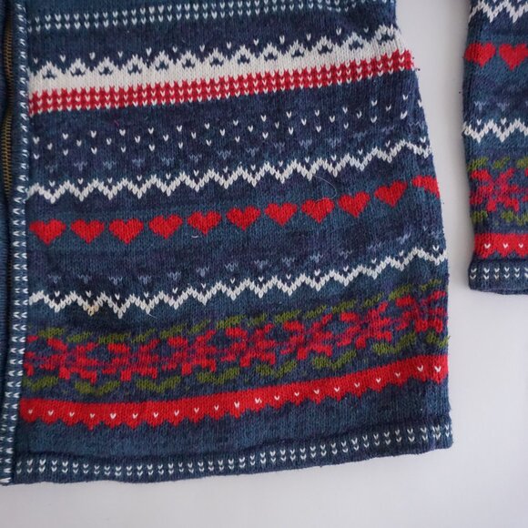 VTG Tiara International Fair Isle Zip Cardigan 45% Cotton Cabincore Holiday L - Picture 5 of 11